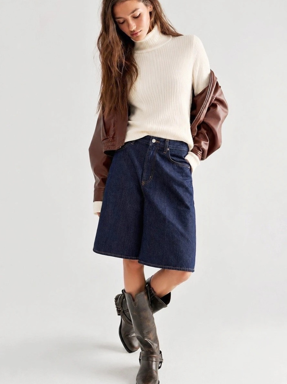 442. Northern Reflections Ribbed Turtleneck Sweater Off White Medium
